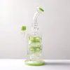 Narghilè in vetro bong bong gorgogliatore di cenere Accessori per fumatori Milky Green narghilè oil rig bubbler Design unico È possibile personalizzare il colore Altezza totale 12,5 pollici