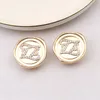 Classic 18K Gold Plated Dangle Designers Letters Stud Earrings Geometric Luxury Brand Women Rhinestone Pearl Earring Charm for Wed237Z