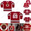 CeoMit Mens 2021 New Letterkenny Irish Jersey 69 SHORESY Red TV Series Letterkenny Maillots de hockey sur glace S-XXXL