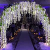 12PCS/SET 3.6 Feet Artificial Flowers Silk Wisteria Vine Hanging Flower for Wedding Garden Floral DIY Living Room Office Decor 220408