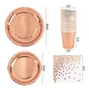 Rose Gold Party Disponertabell Set Pappersplatta Cup Kids Vuxen Birthday Wedding Bachelorette Decoration Baby Shower 220811