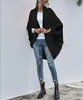 Cardigan swetry damskie ponadgabarytowe otwarte przednie dzianiny Batwing długa odzież wierzchnia Slouchy Wrap Topy S M L XL