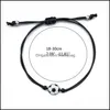 Bransoletki uroku biżuteria Bransoletka piłkarska regulowana lina pleciona za pomocą Fitts Dziewczęta Kobiety Mężczyźni 101Acharm Drop dh1pz