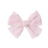 Doux dentelle nœuds pince à cheveux pour enfants filles coton couleur unie nœud papillon sécurité épingles à cheveux chapeaux bébé cheveux accessoires