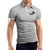 メンズTシャツ夏の高品質の男性シャツカジュアルビジネスソーシャルショートスリーブメンズスタンドカラー刺繍シャツ