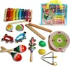 INSTRUMENTOS MUSICAIS DE INSTRUMENTOS MUSICAIS DE MUITO PERCUSSION EDUCACIONAL Toy Pré -escolar para crianças Toys de instrumentos de bebê Set 220817