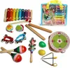 Instruments de musique pour tout-petits, jouets éducatifs à Percussion en bois pour enfants d'âge préscolaire, ensemble de jouets pour bébés, 220817