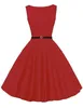 Trybunał w stylu stylu vintage 50s 60s Retro dla kobiet w kwiatowym drukowaniu krótkich sukienek imprezowych z paskiem vintage FS0005 B0712x2