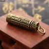 Keychains Brass Buddha GuanYin Sutra Cylinder Pendant Keychain Hanging Necklace Jewelry Box Case Container Bottle Emel22