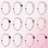 Anéis de prata esterlina 925 dezembro julho outubro agosto novembro setembro junho maio janeiro Birthstone Ring Heart Original Fit Pandora ring Jewelry Making DIY Gift