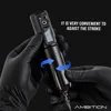 Ambition Portable Wireless Tattoo Pen Machine Litium Batteris strömförsörjningsblock 1650mAh LED Digital Display Equipment 220624