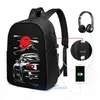 Rucksack Lustige Grafikdrucken Mazda MX-5 Miata USB Ladung Männer Schultaschen Frauen Tasche Reise Laptop