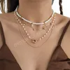Exquisite Wit Imitatie Pearl Handgemaakte Ketting Ketting Bruids Bruiloft Sequin Crystal Zirkoon Hanger Neck Jewelry