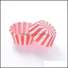 Baking Mods Bakeware Kitchen Dining Bar Home Garden 100Pcs Cupcake Liners Mold Cake Base Paper Cups Stencil Pastr Dhxac