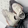 Sneakers in tela da donna Scarpe sporche New Student Canvas Tacchi spessi Dissolvenza Scarpe bianche Stringate Scarpe sportive per donna G220629