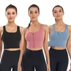 Women's Tanks & Camis Wide Shoulder Strap Front Zipper Sports Yoga Crop Top Shockproof Running Training Cross Beauty Back Workout Tank TopWo