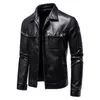 Automne mâle brillant veste en cuir de haute qualité mode PU veste hommes en cuir artificiel manteaux moto veste S3XL 220816