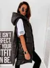 Sleeveless Vest Hooded Jacket Women Quilted Puffer Coat Cotton Padded Waistcoat Casual Streetwear Fashion Zipper Pocket Jacket L220730