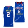 2 Christian Braun Basketball Jersey Kansas Jayhawks Stitched College Jerseys 2022 NCAA Basketball Wears Vintage Custom