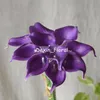 Couronnes de fleurs décoratives Royal Purple Calla Lilies Real Touch pour bouquets de mariage en soie Lys artificiel de mariéeDecorative DecorativeDecor