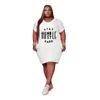 Women plus size mini casual dresses sexy club stylish elegant L-5XL print letter v-neck short sleeve pencil dresses holiday eveninig party wear beachwear plain 02131