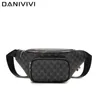 Mode riemtas voor heren Fanny Pack Taille Crossbody Wallets Lederen waterdichte borden Print Telefoon Pouch 220610