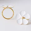 Flower Napkin Rings Serviette Buckle Gold Silver Round Holder White Wedding Hotel Table Dinner D13945