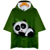 Men's T-Shirts Cute 3D Print Panda Hoodies Women/Mens Fashion Summer Short Sleeve Tees Boy/girls Casual Streetwear Animal Clothes TopsMen's