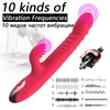 Vibrador de coelho para mulheres Dupla vibração Aquecimento Dildo impermeável clitã feminina massageadora de brinquedos sexy eróticos