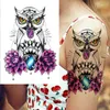 Nxy الوشم المؤقت كبير dreamcatcher الوشم للنساء البومة زهرة القمر ملصق أسود وهمية tatoos ورقة ريشة حلم الماسك 0330