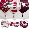 Huiran Linen Elk Snowman Table Runner God jul för Hem Xmas Ornament Years Decor Navidad Y201020