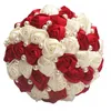 Decorative Flowers & Wreaths 100% Handmade Wedding Bouquet Blue White Bridal Pearl Mariage Jewelry Silk Rose W322