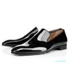 Kırmızı dipshoes Elbise Beyefendi Dandelion Spikes Ayakkabı Loafers Party Düğün Tasarımcısı Siyah Deri Elbise Ayakkabı Erkekler için Slip On Flats taban