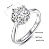 Echte 2 CT D kleur Moissanite ringen voor vrouwen 5 tanden verstelbare trouwring diamant test pass pass luxe vrouw sieraden cadeau