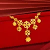 Çiçek şeklindeki kadın kolye zincir kolye düğün bayan mücevher 18k sarı altın dolu klasik güzel hediye