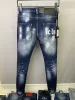 Jeans Masculino Designer de Luxo Skinny Rasgado Cool Guy Casual Hole Denim Marca Moda Fit DSQ2 Jeans Homens Calças Lavadas