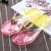 Été Transparent 871 Pantoufles Sandales de plage Jelly Crystal Flip Flops Portez des chaussures plates Femmes à l'extérieur