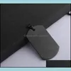 Charms Jewelry Findings Components Black Color Stainless Steel Dog Tags Men Boy Fashion Pendant Comp Dhcgf