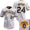 James Barry Bonds Jersey Vintage Gris Pinstripe 24 25 Local Visitante Amarillo Retro Negro Crema ASU Botón blanco Persona Parche Jersey Tamaño S-3XL