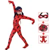 Halloween Spandex Costume For Kids Teenager Girls Elastic Birthday Christmas Cosplay Lady Bug Zentai Clothing Outfit Set T9742811