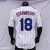 Koszulki baseballowe Darryl Strawberry Jersey Vintage 1986 WS Patch Home Away Białe prąż na niebiesko -zielony szary czarny czarny wszystko zszyta