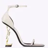 Designer Hoge Hakken Parijs Metalen Letters Sandalen Vrouwen Jurk Schoenen Sexy Open Teen Slippers Mode Lederen Pumps Party Bruiloft Sandaal