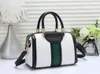 WF designer Totes Bag Red Green stripe double G Boston borsa cuscino Speedy crossbody Shoulder Duffel Borse donna uomo Embossing We304l