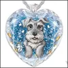 Pendentif colliers pendentifs bijoux été mignon animal série Schnauzer chien cristal verre femmes collier Swe Dhoxt