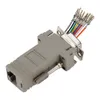 DB9 Feminino para RJ45 Connector Feminino RS232 Conversor de porta serial