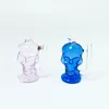 Mini Skull Glas Bong Pipes Shisha Hookah Dab Rig Rökvattenpipa Filterbägare Bubblare med gummirör och oljebrännare