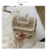 Sweet Lady Flap Square Bag 2019 Summer Nowa wysokiej jakości wełniana perła damska torebka łańcucha zamka na ramię Messenger Bag1