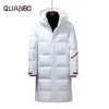 QUANBO Winter Mens Down Jacket Fashion Jackets Male Xlong Outerwear Brand Clothign White Coat Men Parkas 4XL 201116