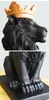 Résine Arts et Artisanat Abstrait Noir Blanc Lion Sculpture Statue Artisanat Maison Bureau Décoration Géométrique Animal Sauvage