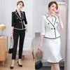 Women's Two Piece Pants Women's 2022 Woman 2 Set Suit Blazer And Trousers&Skirt For Women Career Interview OL Styles Professional